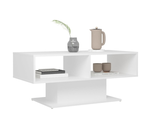 Mesa de centro madera contrachapada blanco 103,5x50x44,5 cm