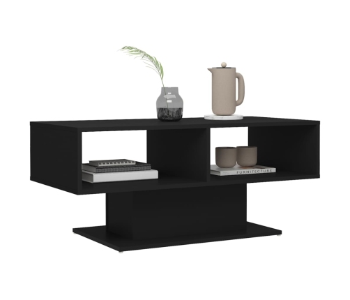 Mesa de centro madera contrachapada negro 103,5x50x44,5 cm