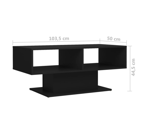 Mesa de centro madera contrachapada negro 103,5x50x44,5 cm