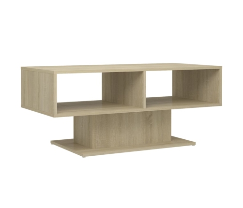 Mesa de centro madera contrachapada color roble 103,5x50x44,5cm