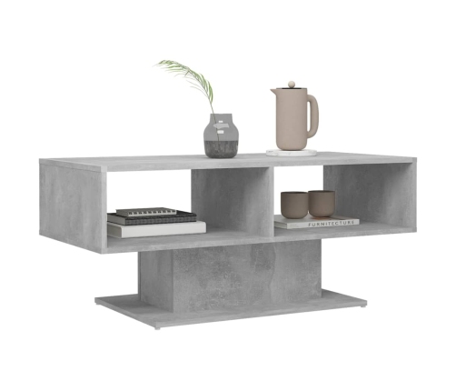 Mesa de centro contrachapada gris hormigón 103,5x50x44,5 cm