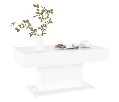 Mesa de centro madera contrachapada blanco 96x50x45 cm