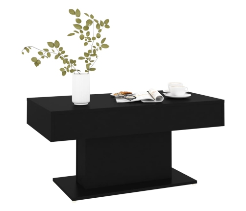 Mesa de centro madera contrachapada negro 96x50x45 cm