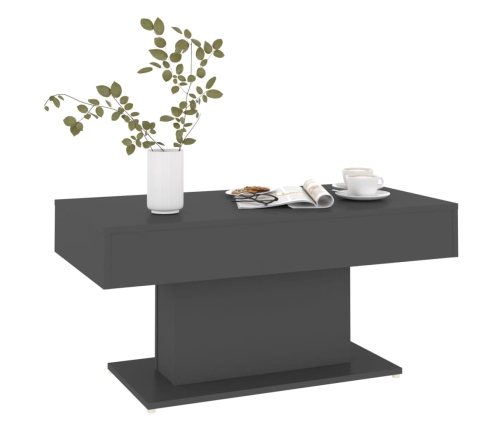 Mesa de centro madera contrachapada gris 96x50x45 cm