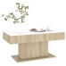 Mesa de centro madera contrachapada blanco y roble 96x50x45 cm