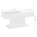 vidaXL Mesa de centro madera contrachapada blanco brillante 96x50x45cm