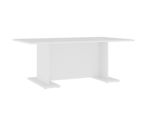 Mesa de centro de madera contrachapada blanco 103,5x60x40 cm