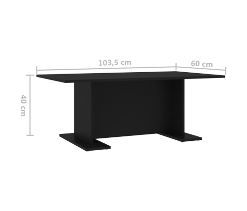 Mesa de centro madera contrachapada negro 103,5x60x40 cm