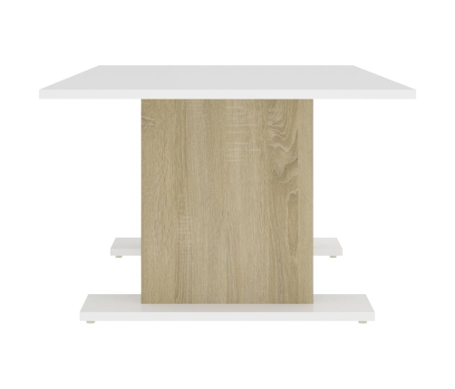 vidaXL Mesa de centro madera contrachapada blanco roble 103,5x60x40cm