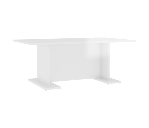 Mesa de centro madera contrachapada blanco brillo 103,5x60x40cm