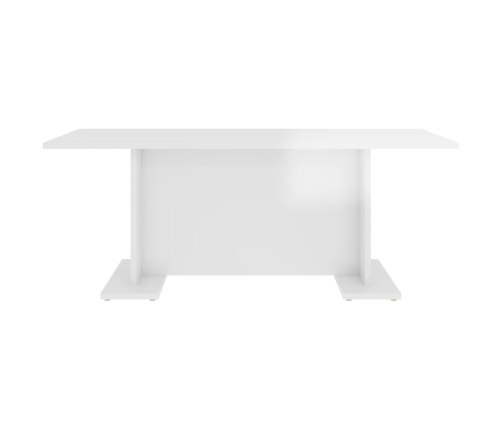 Mesa de centro madera contrachapada blanco brillo 103,5x60x40cm