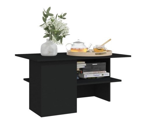 Mesa de centro madera contrachapada negro 90x60x46,5 cm