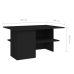 Mesa de centro madera contrachapada negro 90x60x46,5 cm