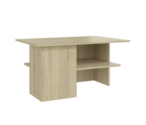 Mesa de centro madera contrachapada color roble 90x60x46,5 cm