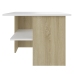 vidaXL Mesa de centro madera contrachapada blanco y roble 90x60x46,5cm