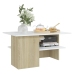 vidaXL Mesa de centro madera contrachapada blanco y roble 90x60x46,5cm