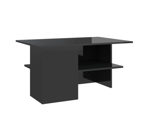 Mesa de centro madera contrachapada negro brillo 90x60x46,5 cm