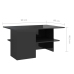 Mesa de centro madera contrachapada negro brillo 90x60x46,5 cm