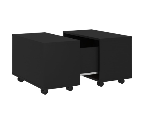 vidaXL Mesa de centro madera contrachapada negro 60x60x38 cm