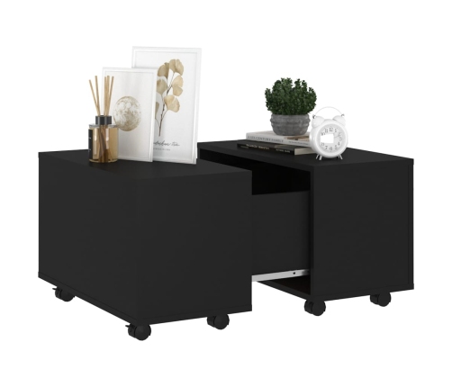 vidaXL Mesa de centro madera contrachapada negro 60x60x38 cm