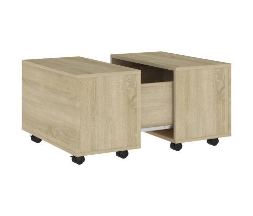 Mesa de centro madera contrachapada roble Sonoma 60x60x38 cm