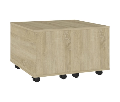 Mesa de centro madera contrachapada roble Sonoma 60x60x38 cm