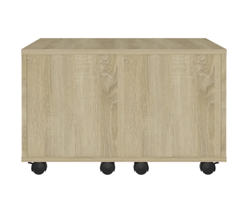 Mesa de centro madera contrachapada roble Sonoma 60x60x38 cm