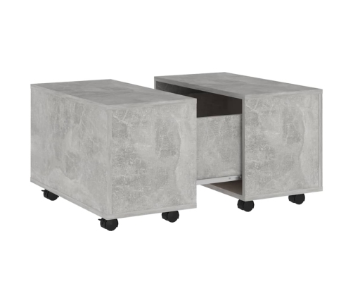 Mesa de centro madera contrachapada gris hormigón 60x60x38 cm