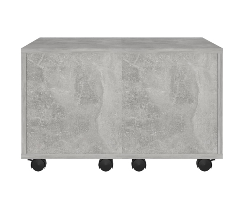 Mesa de centro madera contrachapada gris hormigón 60x60x38 cm