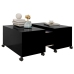 Mesa de centro madera contrachapada negro 75x75x38 cm