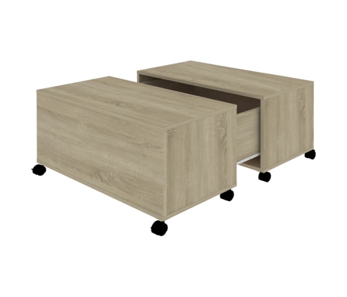 Mesa de centro madera contrachapada roble Sonoma 75x75x38 cm