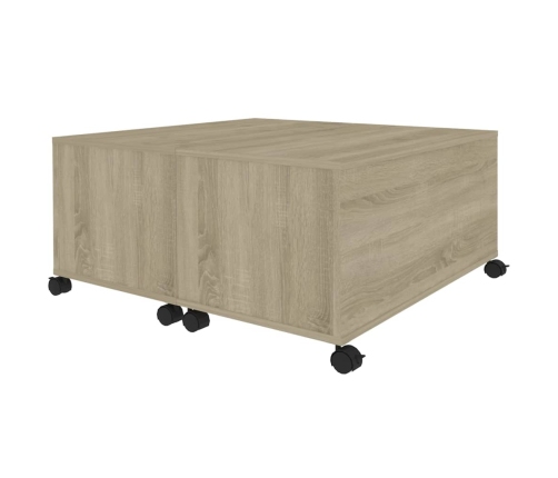 Mesa de centro madera contrachapada roble Sonoma 75x75x38 cm