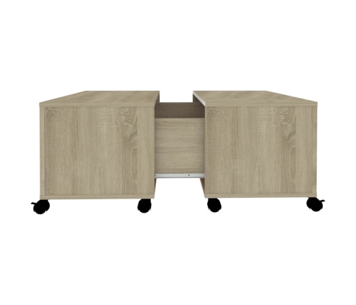 Mesa de centro madera contrachapada roble Sonoma 75x75x38 cm