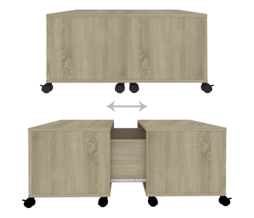 Mesa de centro madera contrachapada roble Sonoma 75x75x38 cm