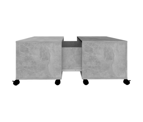 Mesa de centro madera contrachapada gris hormigón 75x75x38 cm