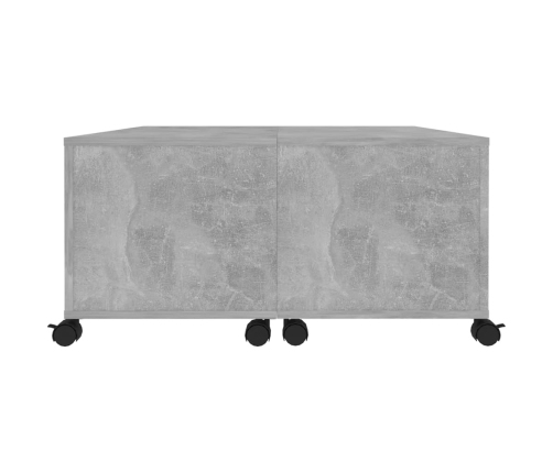 Mesa de centro madera contrachapada gris hormigón 75x75x38 cm