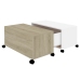 vidaXL Mesa de centro madera contrachapada blanco y roble 75x75x38 cm