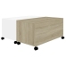 Mesa de centro madera contrachapada blanco y roble 75x75x38 cm