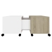 vidaXL Mesa de centro madera contrachapada blanco y roble 75x75x38 cm