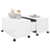 vidaXL Mesa de centro madera contrachapada blanco brillante 75x75x38cm