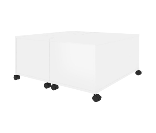 vidaXL Mesa de centro madera contrachapada blanco brillante 75x75x38cm