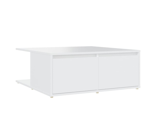 Mesa de centro madera contrachapada blanco 80x80x31 cm