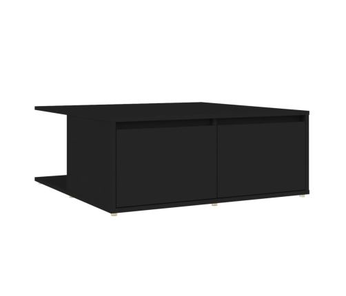 Mesa de centro madera contrachapada negro 80x80x31 cm