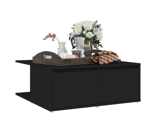 vidaXL Mesa de centro madera contrachapada negro 80x80x31 cm