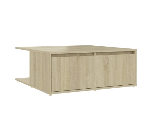 Mesa de centro madera contrachapada roble Sonoma 80x80x31 cm