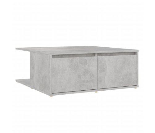 Mesa de centro madera contrachapada gris hormigón 80x80x31 cm