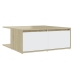 Mesa de centro madera contrachapada blanco y roble 80x80x31 cm