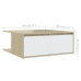 Mesa de centro madera contrachapada blanco y roble 80x80x31 cm