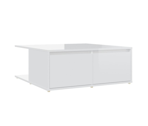 vidaXL Mesa de centro madera contrachapada blanco brillante 80x80x31cm