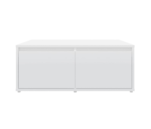 Mesa de centro madera contrachapada blanco brillante 80x80x31cm